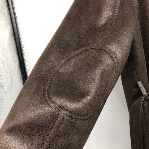 Cleo Brown Mouton Faux Suede Leather + Fur lined Marc-R Coat size  14 - Picture 15 of 16